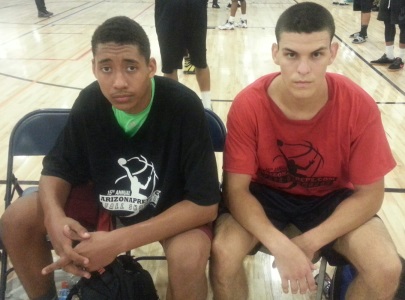 Empire High School's 6-foot-7 junior forward Deion James (left) and Catalina Foothills HS 6-foot-4 junior guard/forward Dakota Kordsiemon impressed everyone in attendance at this year's 15th Annual Arizona Preps Fall Showcase.  The two Tucson top-rated prospects shined in this year's event.